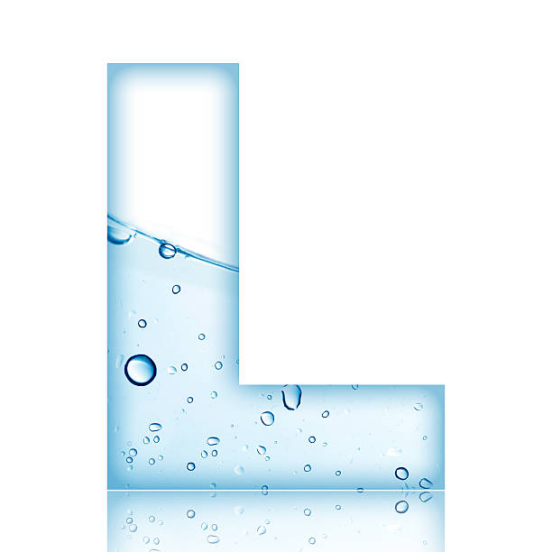 acqua bubble lettera l - letter l water typescript liquid foto e immagini stock