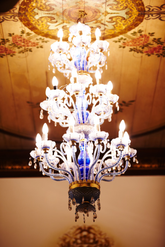 Germany: Crystal chandelier directly from below.