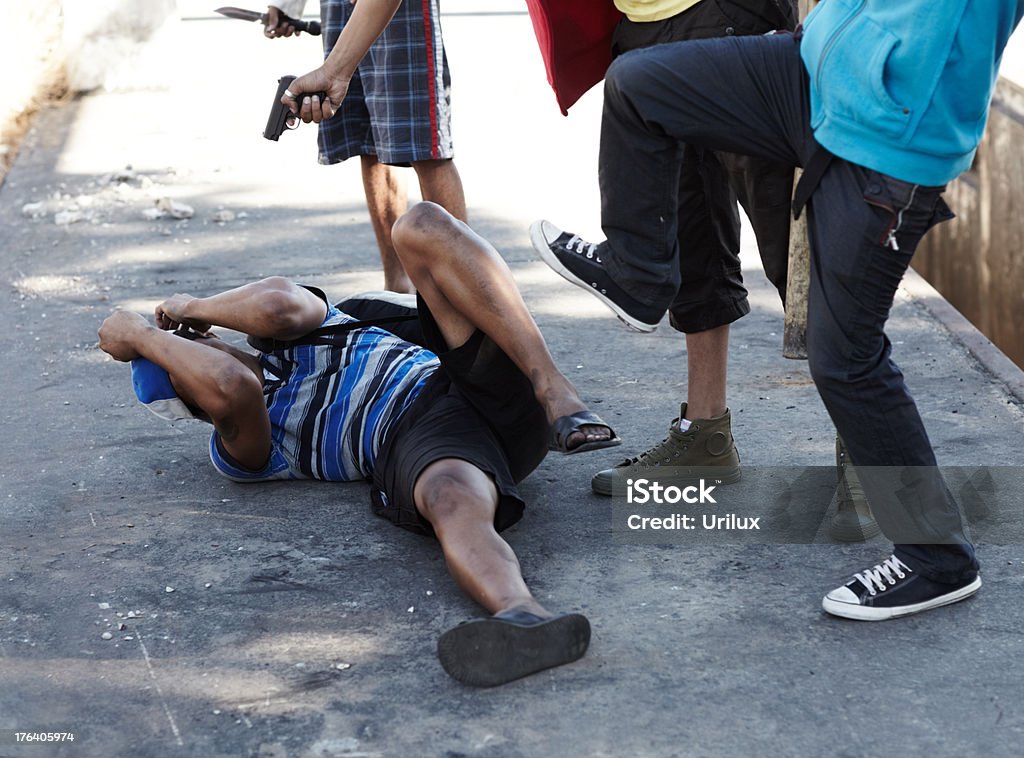 Gang life is brutal  Violence Stock Photo