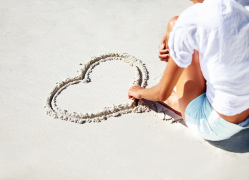 Heart Shape on sandy beach