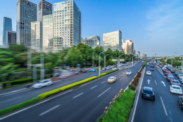 istock traffic on road and buildings in beijing 1764114014