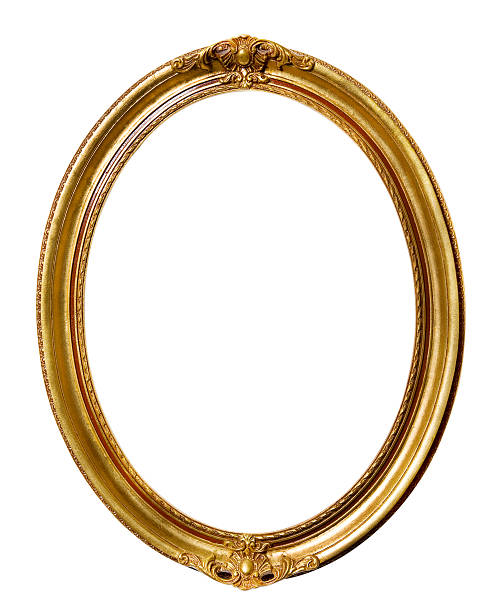 retro vintage antiga moldura de quadro - frame ellipse gold paintings imagens e fotografias de stock