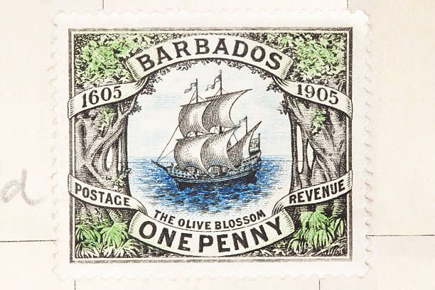 Barbados Postage Stamp stock photo