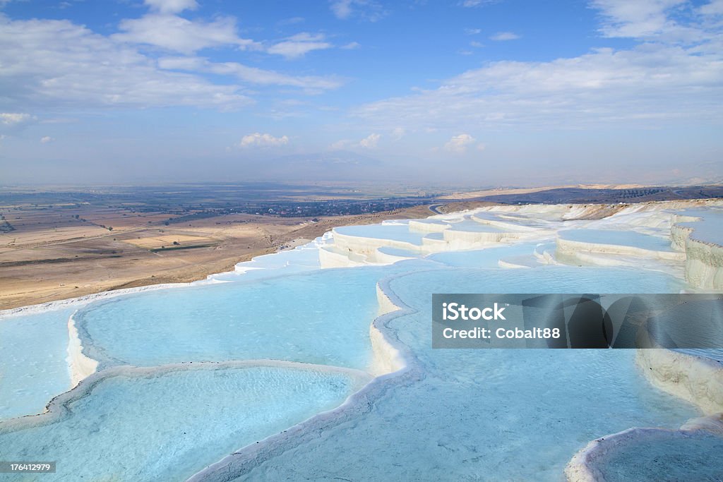 Pamukkale travertine pools Natural travertine pools and terraces, Pamukkale, Turkey Pamukkale Stock Photo