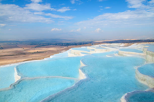 pamukkale basen trawertynowy - mineral waterfall water flowing zdjęcia i obrazy z banku zdjęć