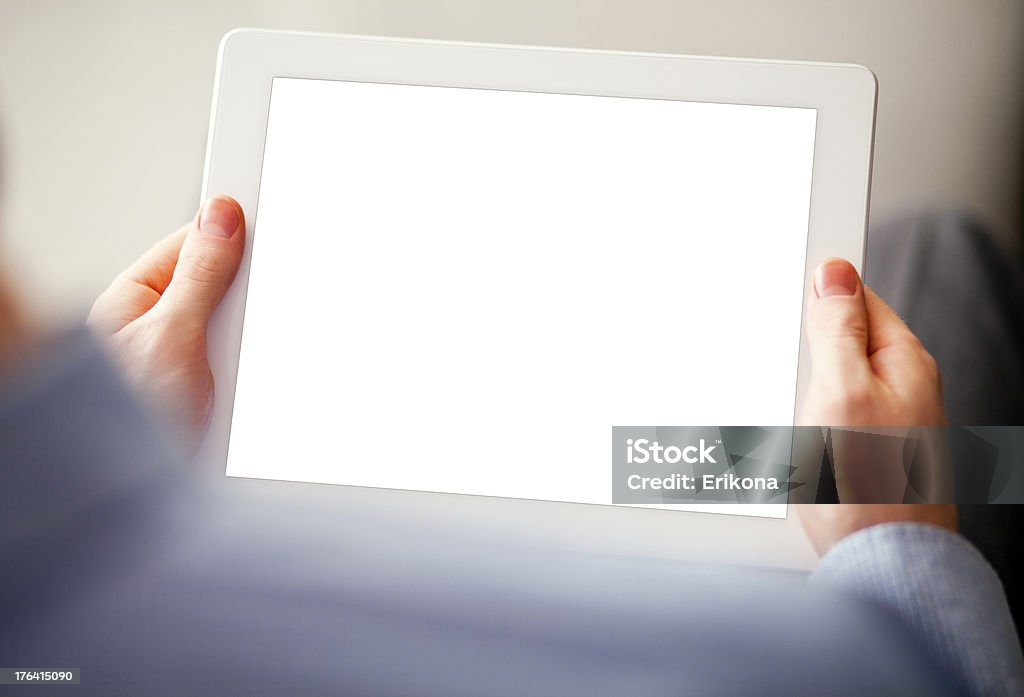 Homem segurando o Tablet Digital - Foto de stock de Adulto royalty-free