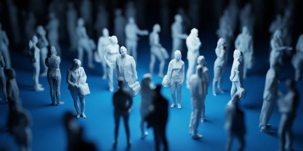 istock Concept background with huge crowds looking for employment, 3d rendering 1764154012