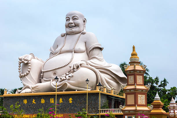 istock Massive white Sitting Buddha statue at Vinh Trang Pagoda, Vietnam. 176420908