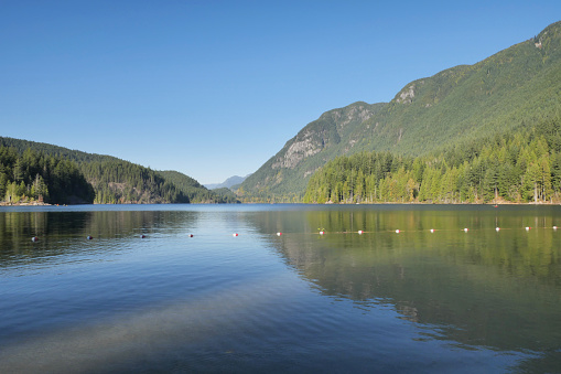 Buntzen Lake Park during the fall season in Anmore, British Columbia, Canada.