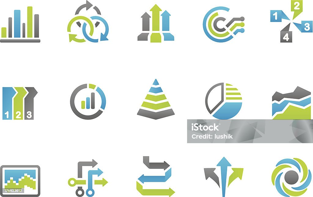 Stampico iconos de negocio infografía - arte vectorial de Diagrama circular libre de derechos