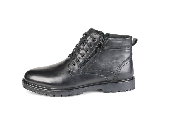 istock Stylish leather men's winter boot isolated on a white background. 1764230297