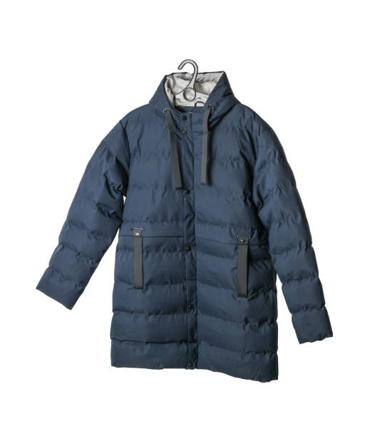 istock Blue men's winter jacket insulated on a white background. 1764230326