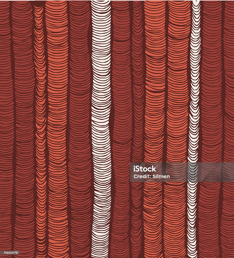 Fileiras de vermelho desenhada à mão, dobras vertical - Vetor de Abstrato royalty-free