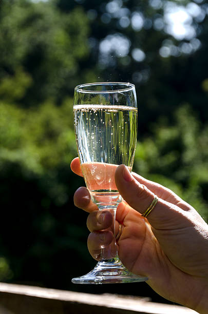 Champagne glass with Champagne and sparkling wines crystal chalice stock pictures, royalty-free photos & images