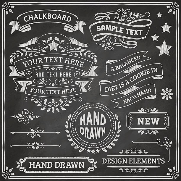 黒板デザイン要素 - chalk drawing illustrations点のイラスト素材／クリップアート素材／マンガ素材／アイコン素材
