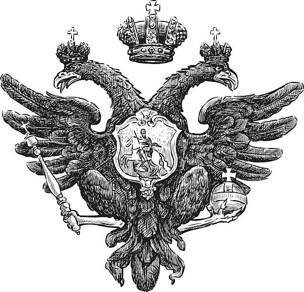 Vector illustration of two-headed eagle
