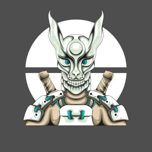 Vector illustration of monster cyberpunk mascot logo character