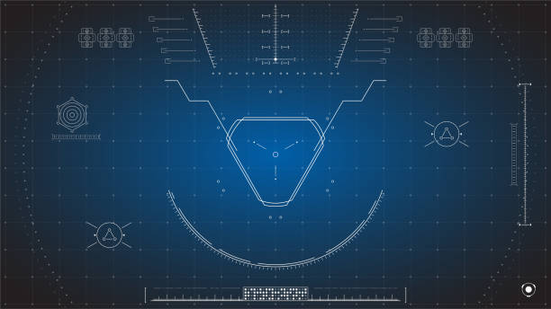 Futuristic radar mornitor vector art illustration