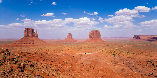 Panorama of Monument Valley in Arizona, USA Panorama of Monument Valley in Arizona, USA. merrick butte photos stock pictures, royalty-free photos & images