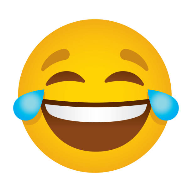 twarz z ikoną emoji łzy radości - radość stock illustrations