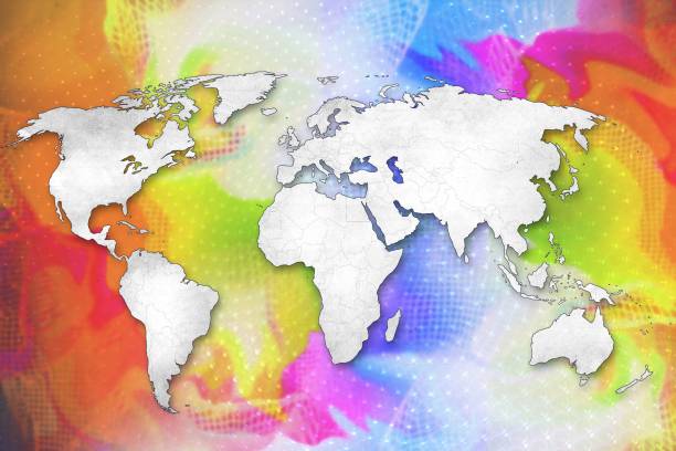 Printable poster World Map bright happy travel wall art