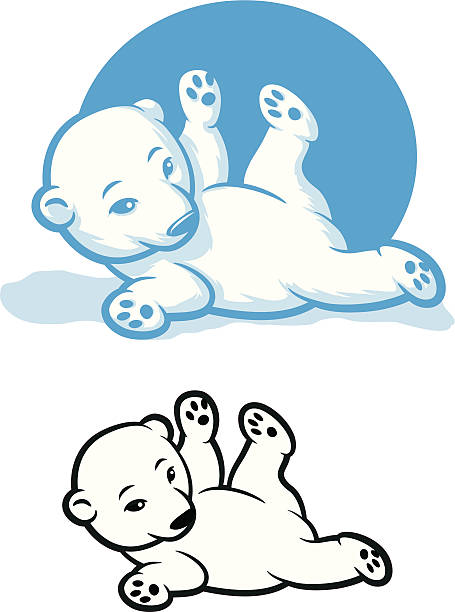 niedźwiedź polarny młode - polar bear young animal cub isolated stock illustrations