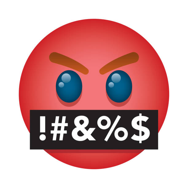 Face with Symbols on Mouth Emoji Icon - ilustração de arte vetorial