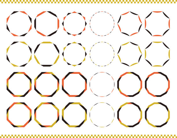 illustrations, cliparts, dessins animés et icônes de cadre simple de style japonais. - hatsumode