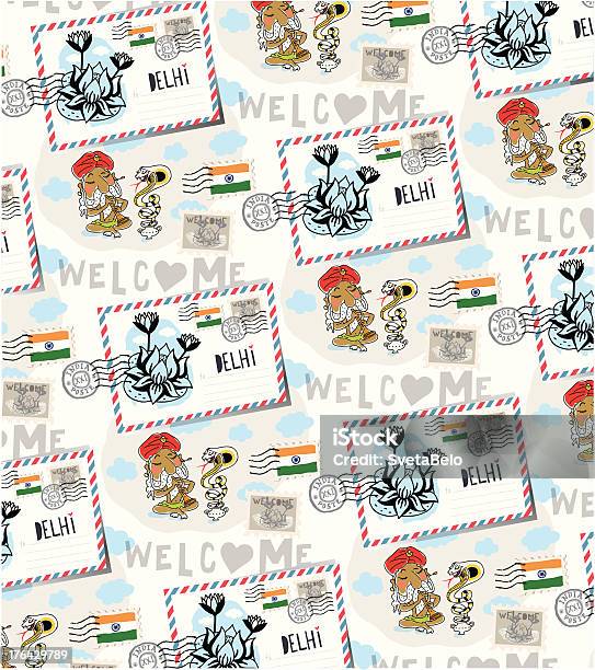 デリー Postcardベクトルパターン - アイコンのベクターアート素材や画像を多数ご用意 - アイコン, アイコンセット, アジアおよびインド民族