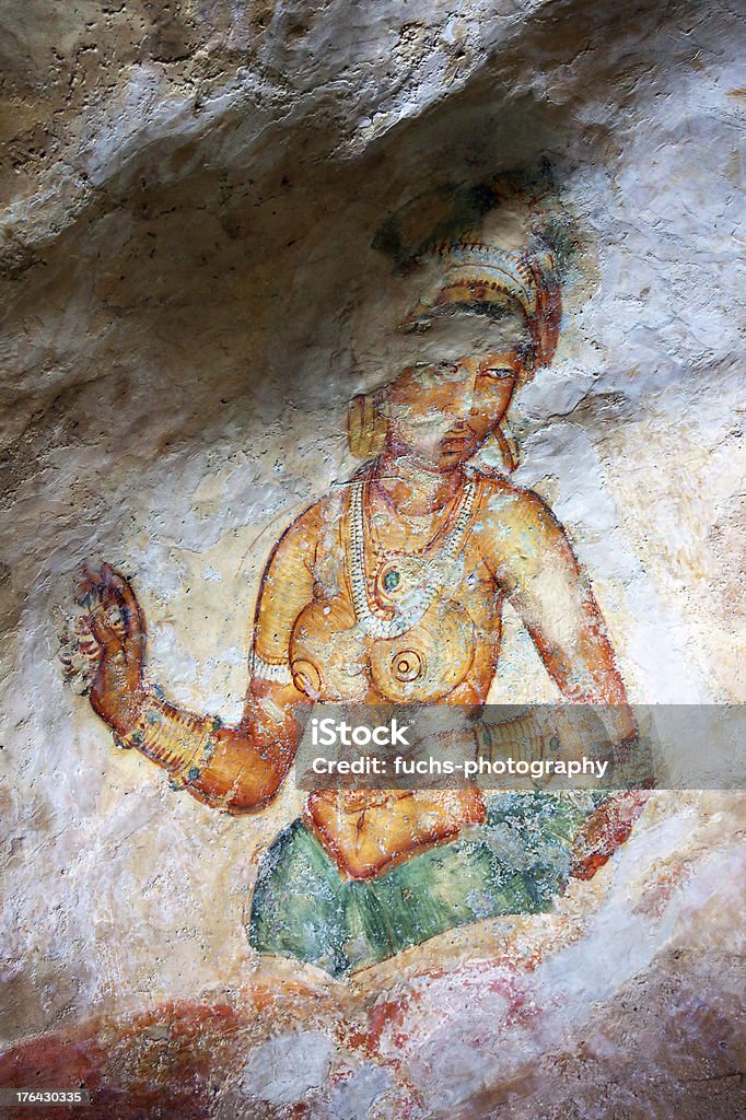 Sigiriya Painting - Foto stock royalty-free di Antica civiltà