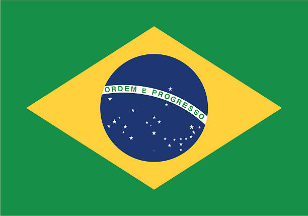флаг бразилии - бразилия stock illustrations