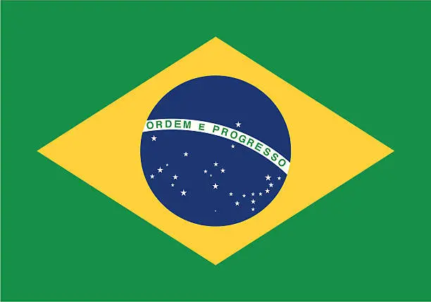 Vector illustration of Flag of the Brazil