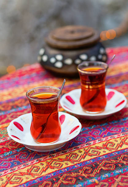 istock Black Turkish tea in traditional glasses 176431167