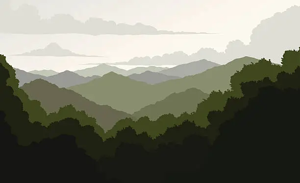 Vector illustration of Blue Ridge Mountains