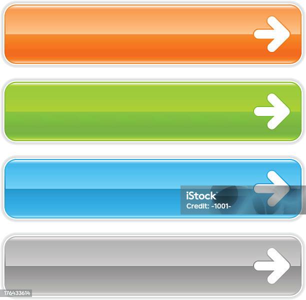 Arrow Right Sign Glossy Icon Orange Green Blue Gray Button Stock Illustration - Download Image Now