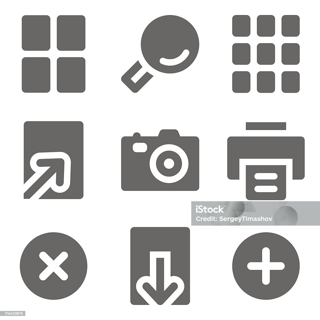 Bild Betrachter web Symbole Grau Serie-Einfarbig - Lizenzfrei Bildkomposition und Technik Vektorgrafik