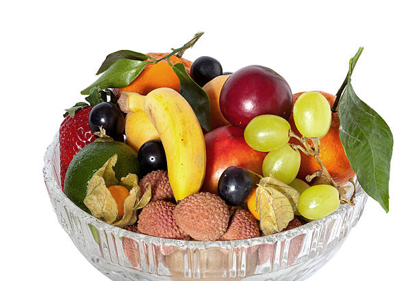 Glass bowl with fruit