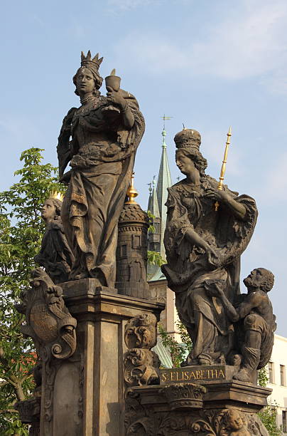 St. Barbara, St. Margaret and St. Elizabeth statue in Charles Bridge, Prague