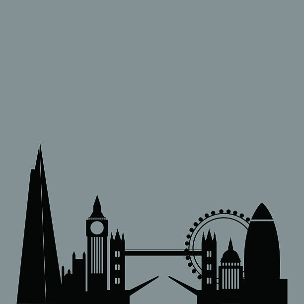 illustrations, cliparts, dessins animés et icônes de vue de london - london england skyline silhouette built structure