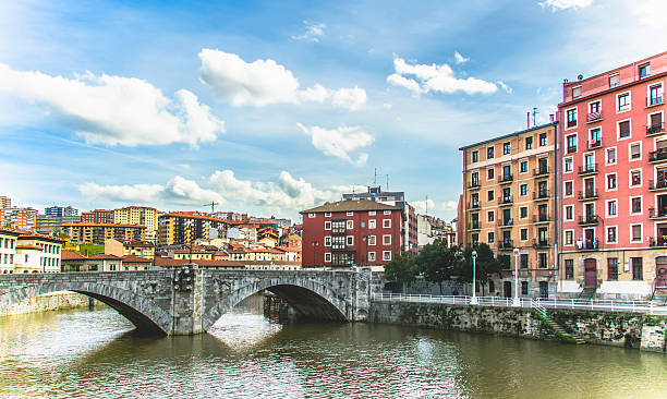 istock Bright buildings in Bilbao Spain overlooking a bridge 176437830