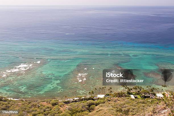 Vista Superior Del Paisaje Marino De Diamond Head De Honolulu Hawai Foto de stock y más banco de imágenes de Agua