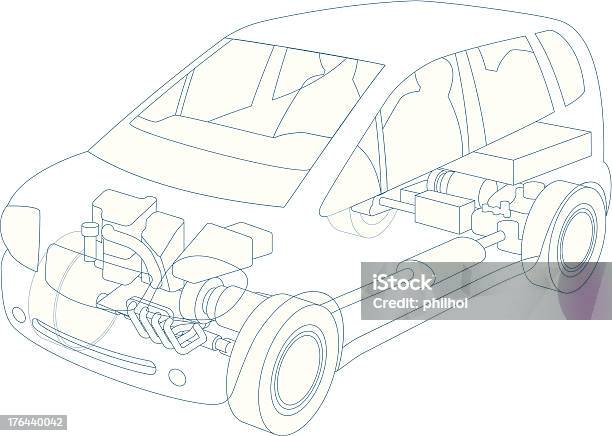 Allgemeiner Fahrzeug Mit Hybridantrieb Benzin Und Elektrische Gefahren Stock Vektor Art und mehr Bilder von Auto