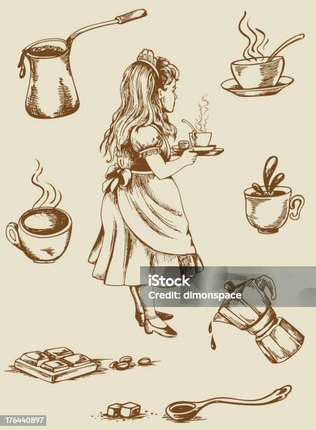 Vintage Chá E Café - Arte vetorial de stock e mais imagens de Açúcar - Açúcar, Chá Preto, Estilo retro