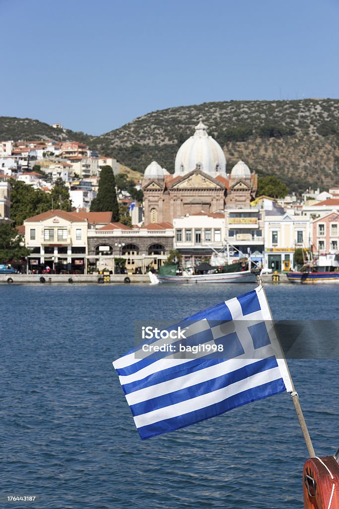Греческий флаг фоне - Стоковые фото Без людей роялти-фри
