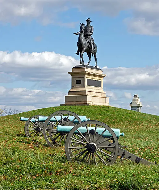 A monument to Major General Winfield Scott Hancock at Gettysburg National Military Park.It was dedicated in 1896 by the Commonwealth of Pennsylvania.
