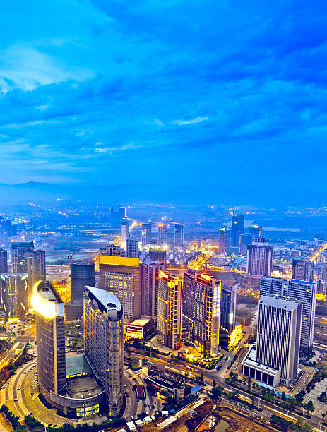 istock birds-eye view City night scene 176445356