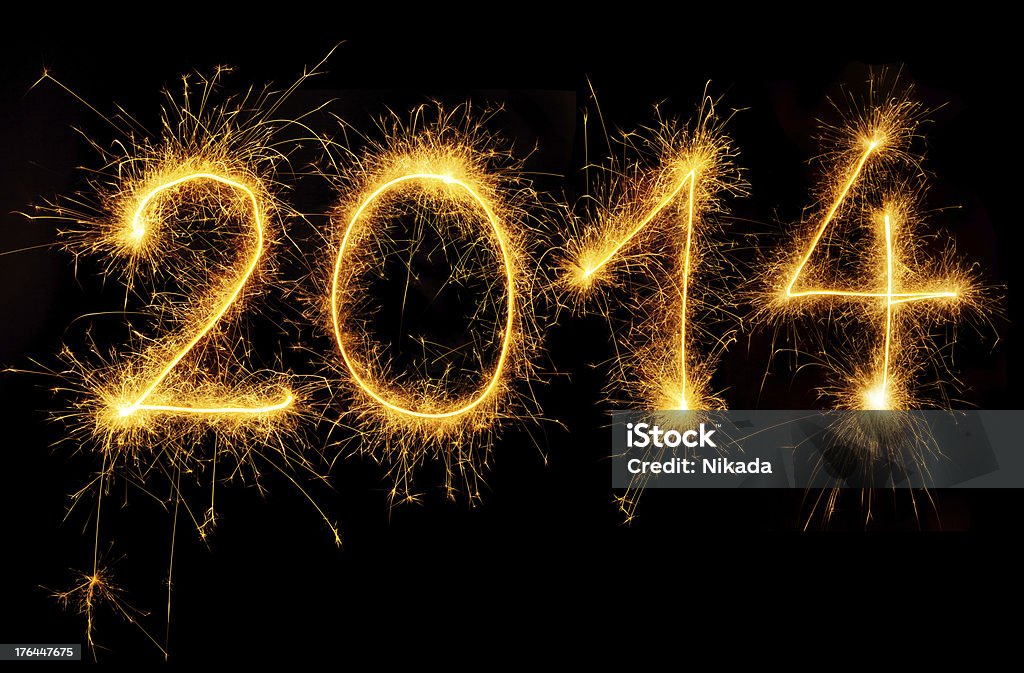 Glitzernde neues Jahr 2014 - Lizenzfrei 2014 Stock-Foto