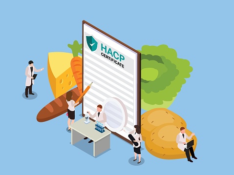 Haccp Hazard Analysis and Critical Control Point isometric 3d vector concept for illustration, banner, website, landing page, flyer, etc.