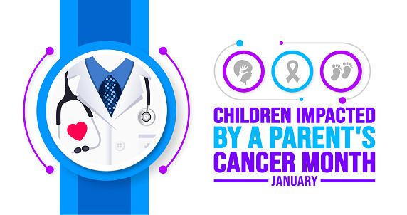 January is Children Impacted by a Parent's Cancer Month background template. Holiday concept.