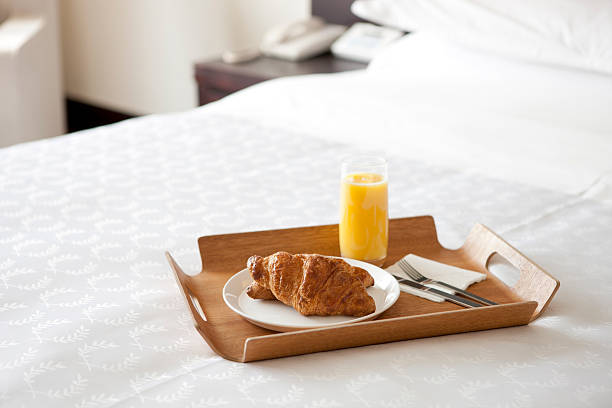 istock Breakfast in bed at a hotel room 176449616